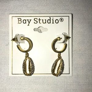 NWT Bay Studio Gold tone and Jewel Earrings